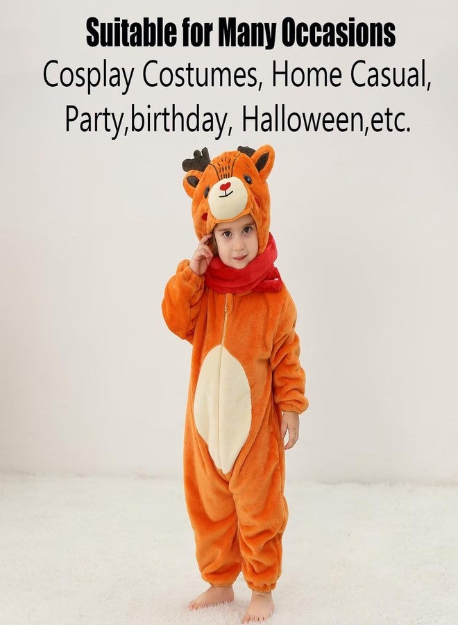 OLLULL Baby Reindeer Costumes Unisex Toddler Outfit Halloween Dress Up Romper 3-4 Years - Image 3